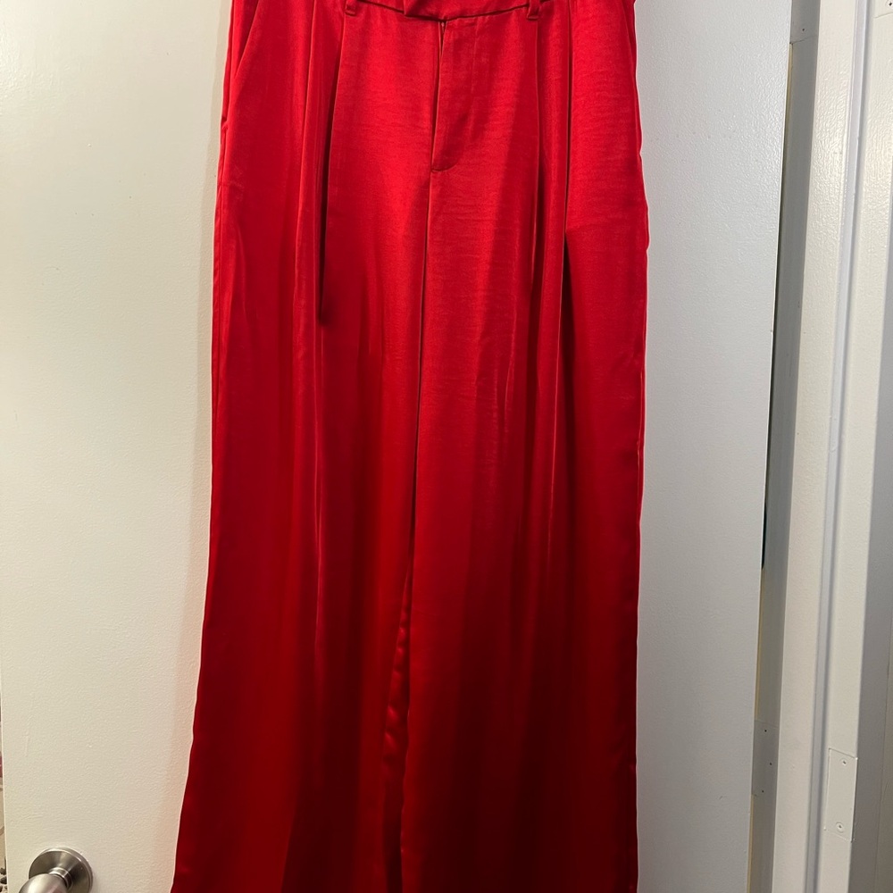 a new day Red silky pants